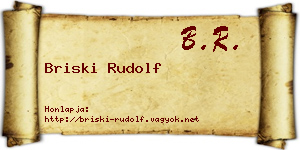 Briski Rudolf névjegykártya